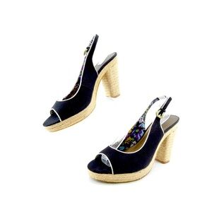 NWOT TAHARI Barb Espadrille Slingback Pumps size 9.5